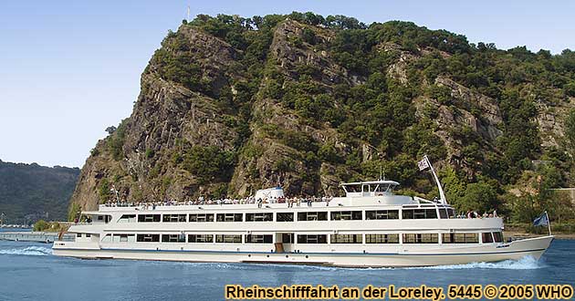 Boat cruise on the Rhine River near the Lorelei Rock